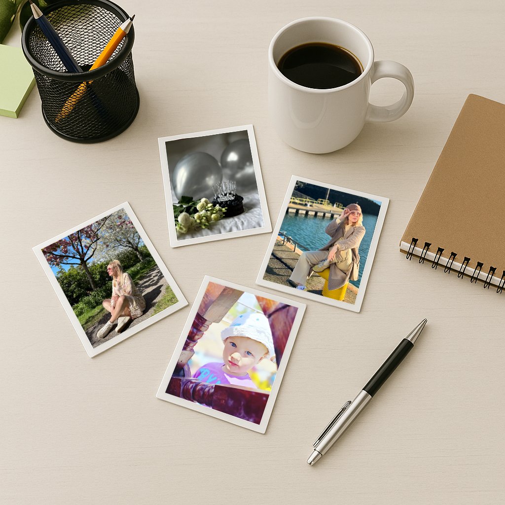 Photo Magnets on Table
