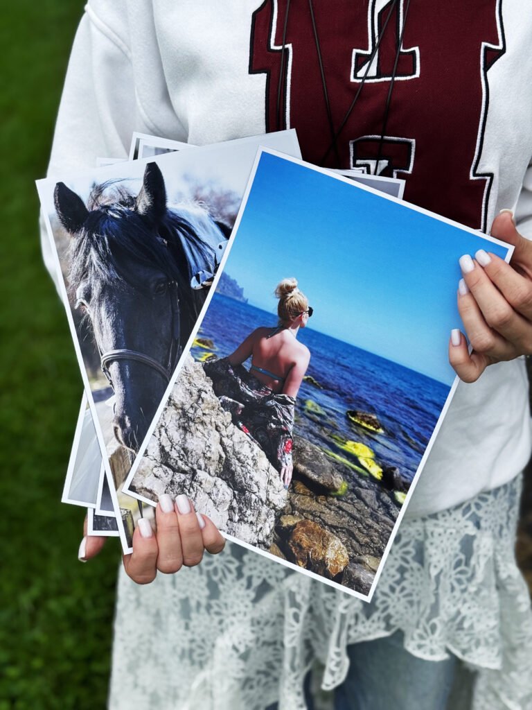 A4 photo magnet, girl on the beach