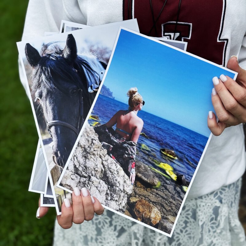 A4 photo magnet, girl on the beach
