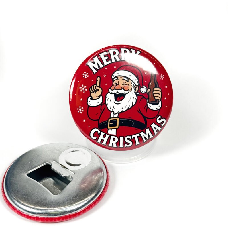 round Santa bottle opener